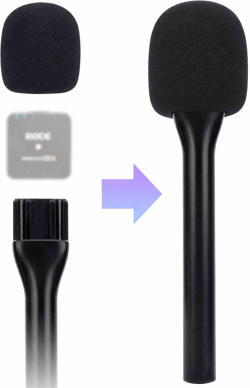 Interview Mic Handle Stick - Vlog & Podcast Grip -2