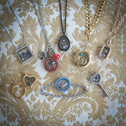 Girl February Floating Locket Charm Silvertone4