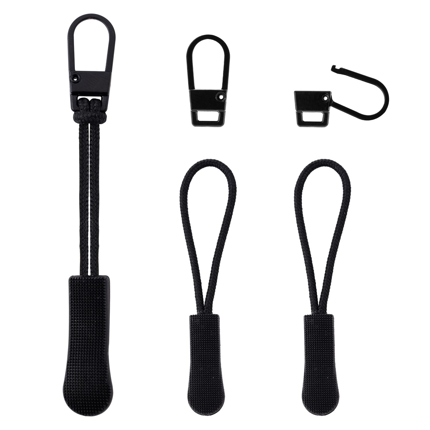 12pcs Metal Zipper Pull Replacement Kit - Head Cord Extender, Small Broken Tab Repair, Mini String Handle Mend Fixer, Tags for Luggage, Clothing,