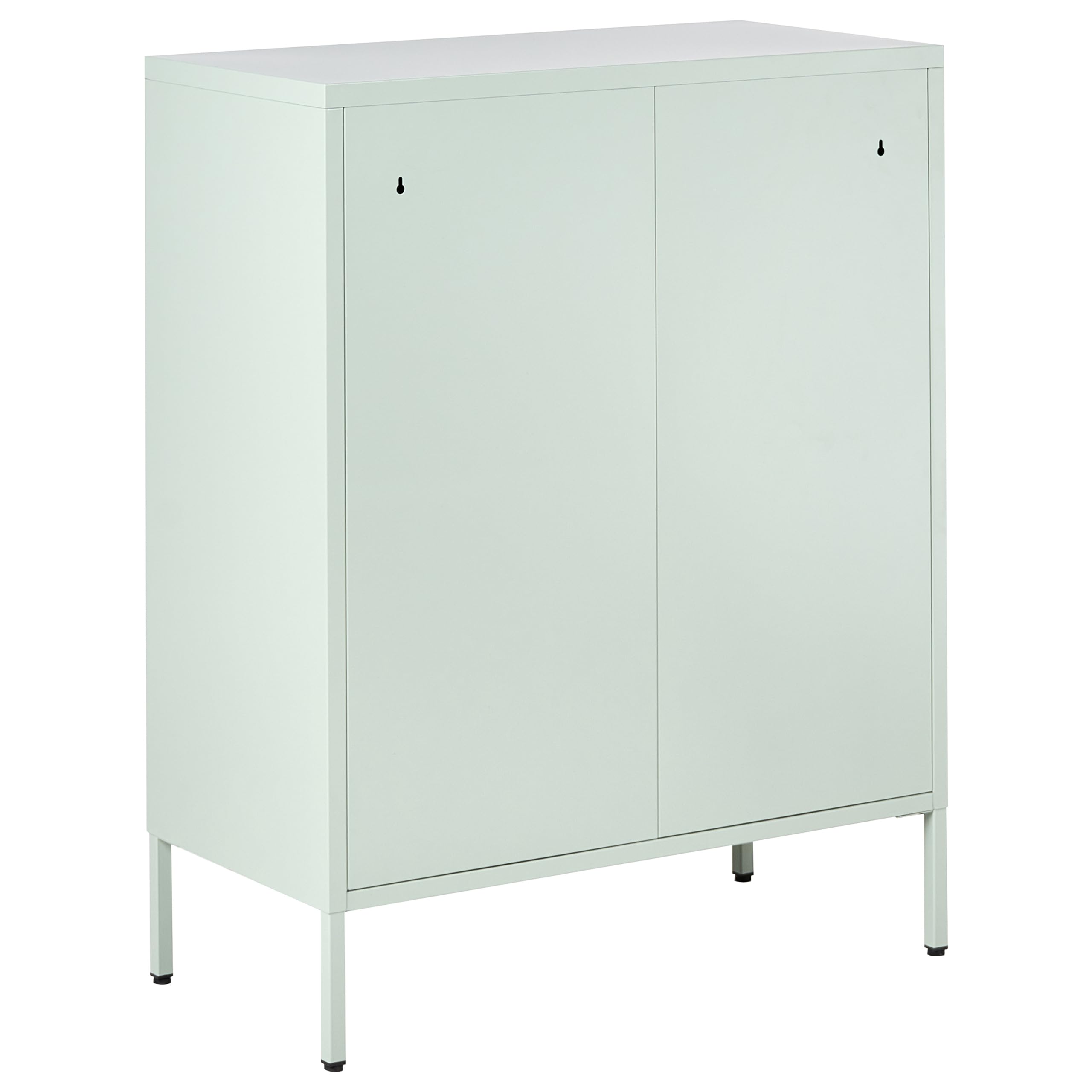 Beliani Armoire de Rangement Buffet Métallique à 4 Portes pour Bureau à Domicile Vert Menthe Holbeck