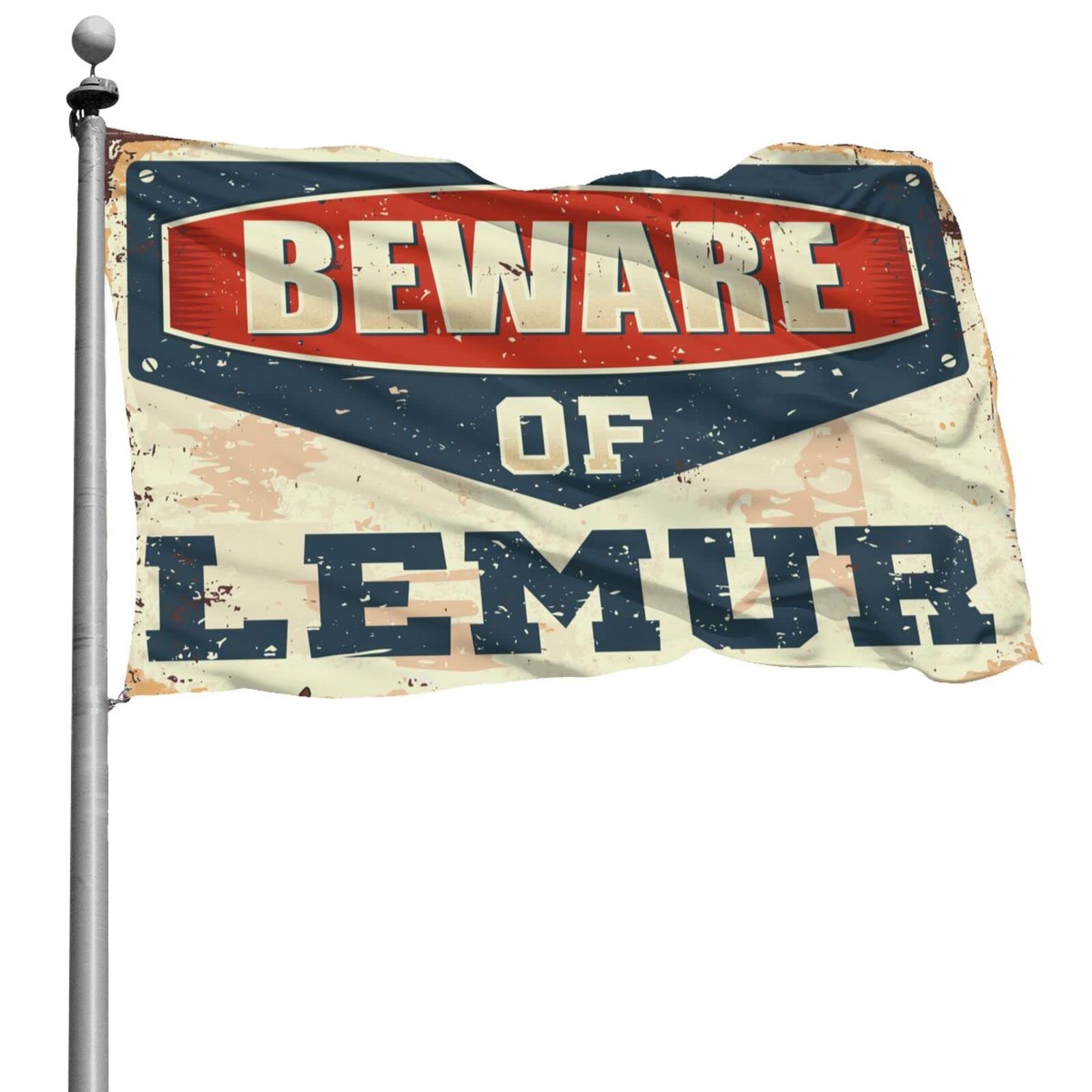 Drapeau pour homme Beware of Lemur 152x244 cm grand format humour