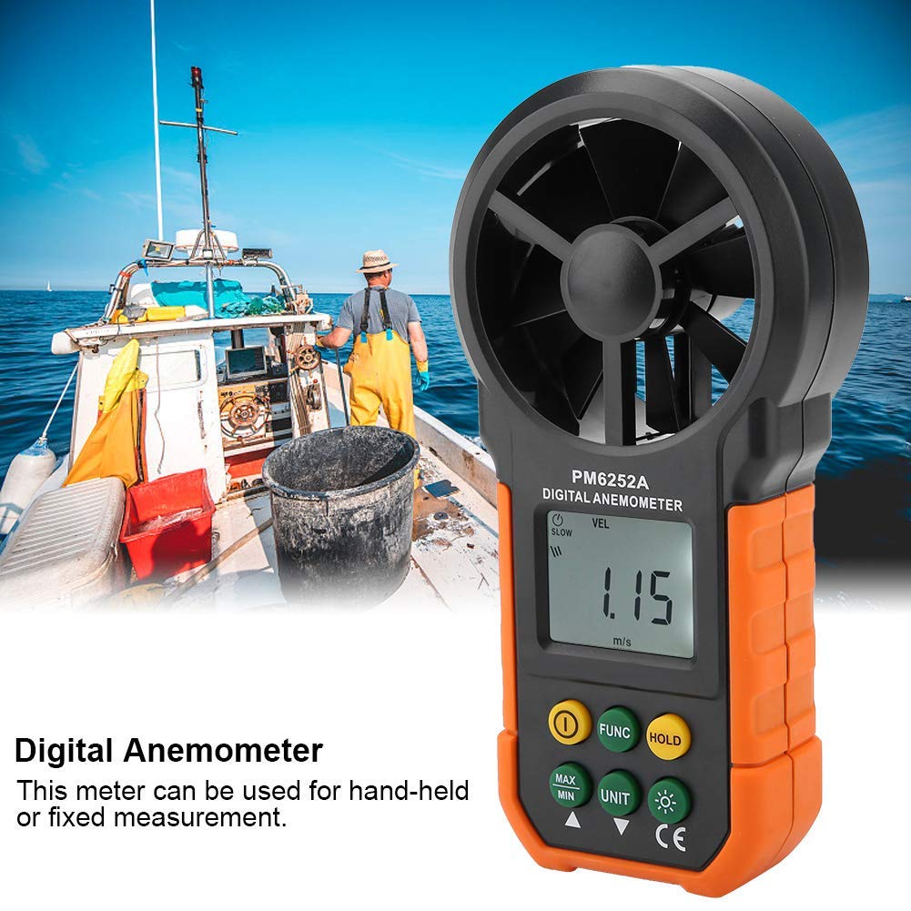 Anémomètre Portable Vent PM6252A - Peakmeter PM Anémomètre Numérique - Testeur de Volume d’Air