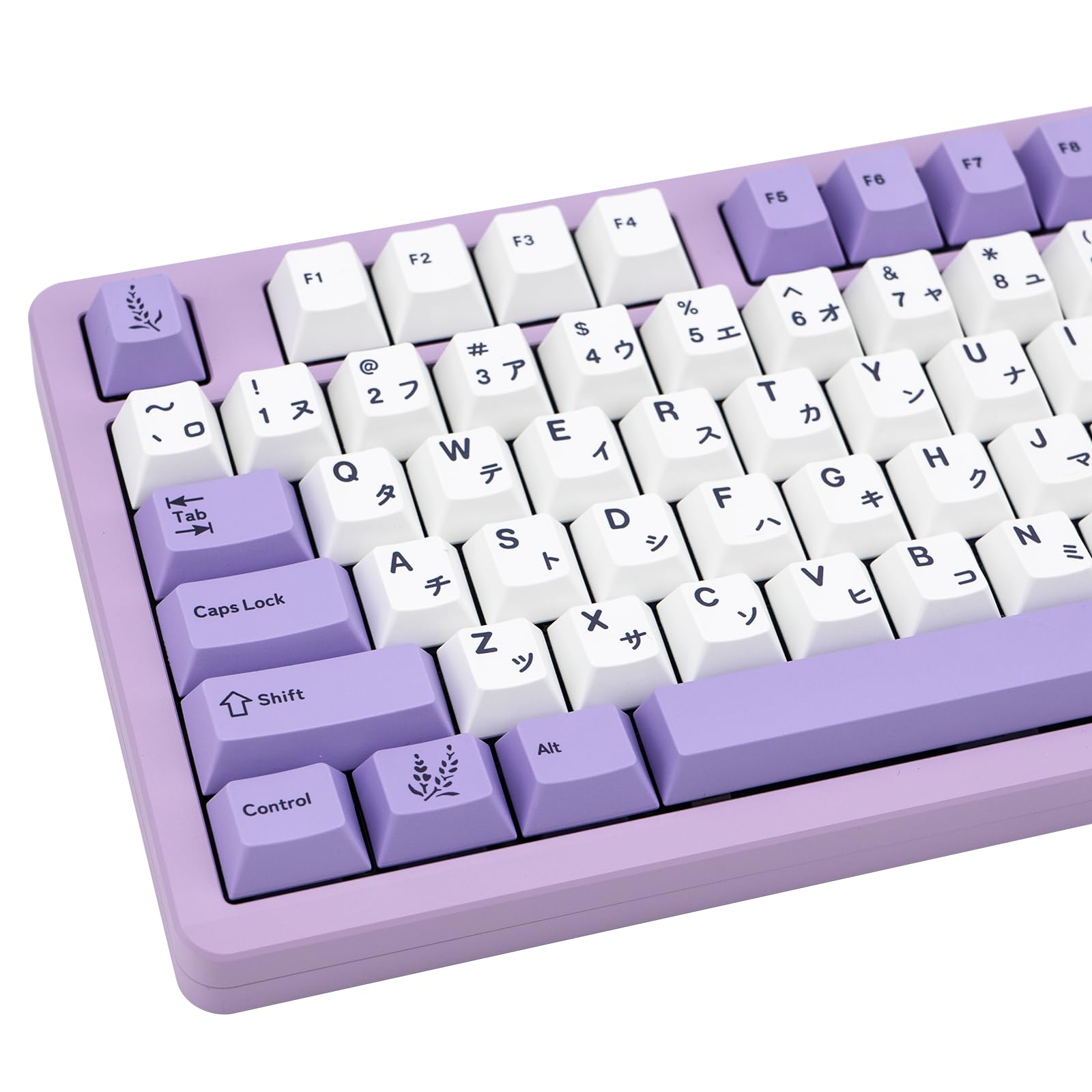 ぴ様 1.16～20 GEKUCAP PBT Japanese Keycaps 116 Keys, White/Purple Custom