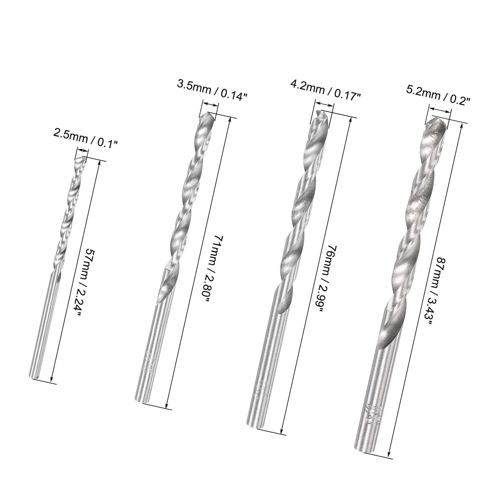 MACHSWON Adjustable T-Handle Tap Wrench Set,M3 M4 M5 M6 Hand Thread Taps & 2.5mm 3.5mm 4.2mm 5.2mm Twist Drill Bits,High Speed Steel Threading Tool for Metal Aluminum Plastic Wood,9pcs - Image 2