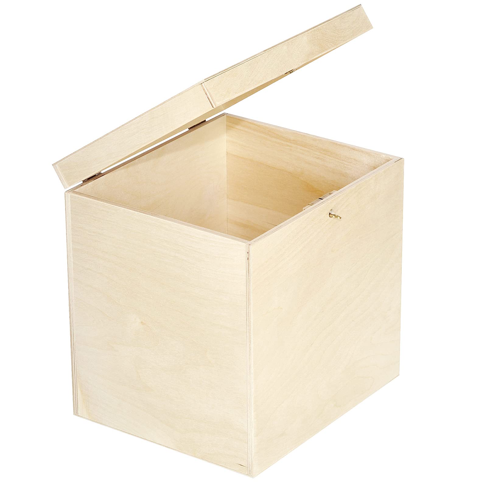 Creative Deco Boite en Bois pour Enveloppes | 29 x 25 x 30 cm | Bois Naturel | avec Couvercle et Clé | Boîte pour Occasions Spéciales | Urne Anniversaire | Mariage | Boite a Souvenirs, Cartes Lettre