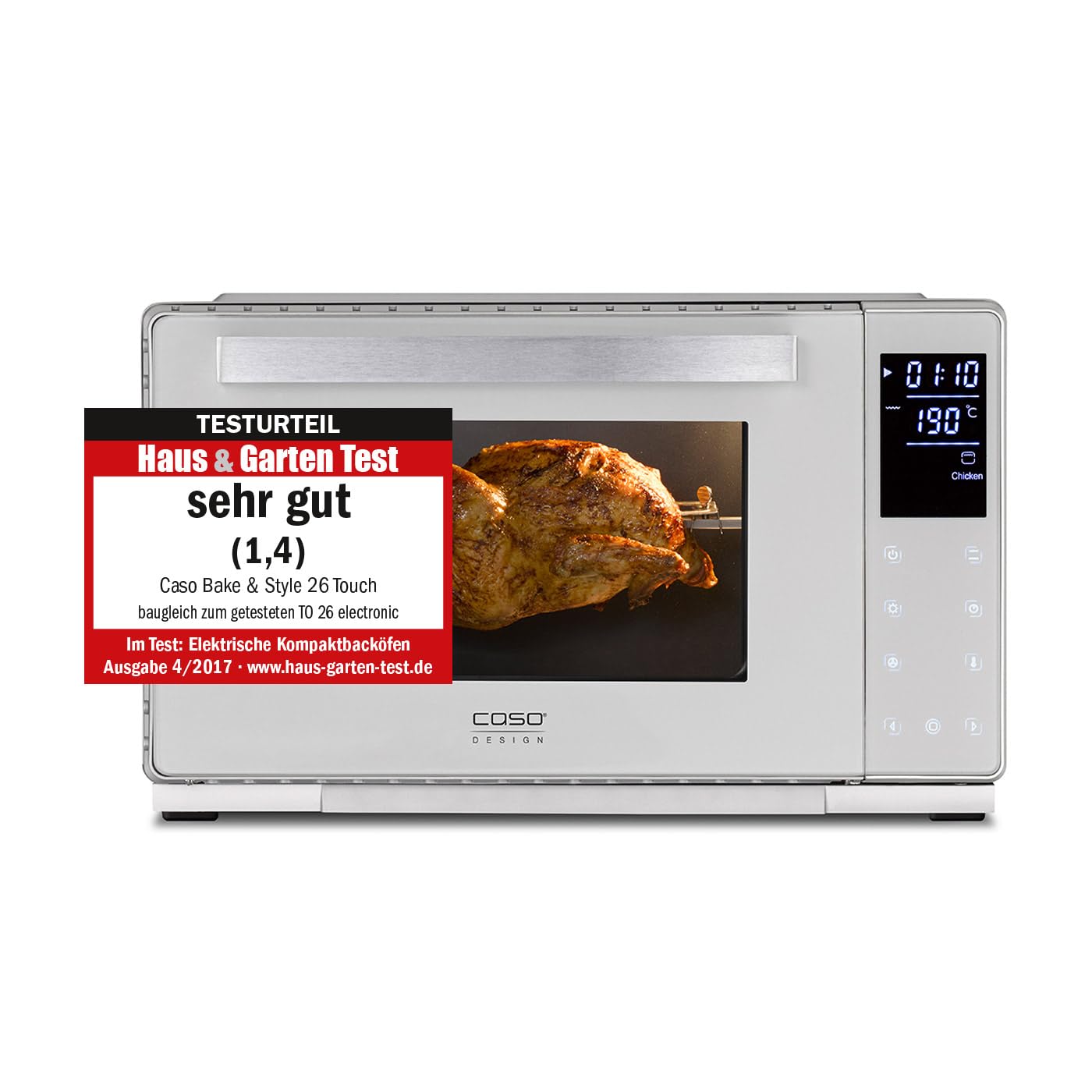 CASO Bake & Style 26 Touch - Backofen, Temperatur 30-230 °C, Timer