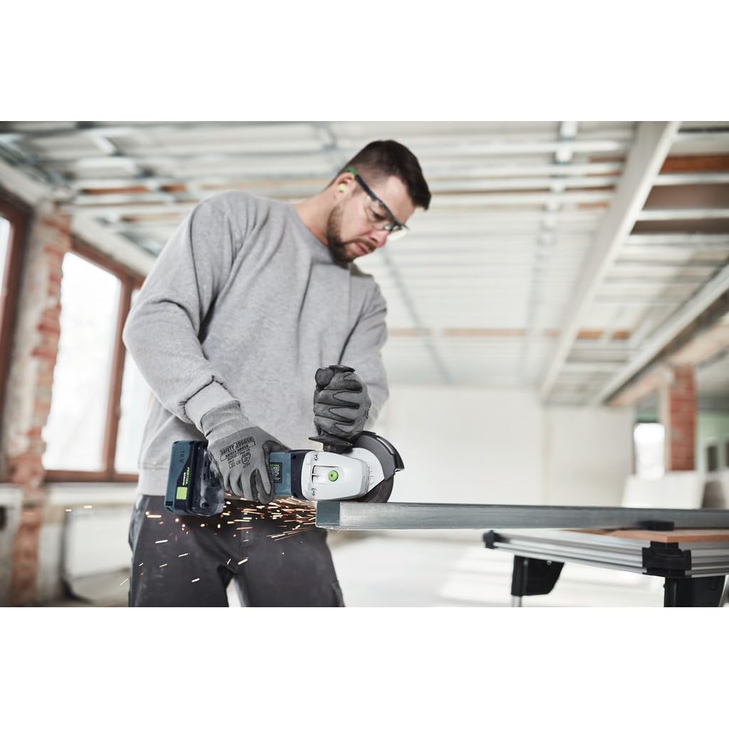 Festool Amoladora angular inalámbrica AGC 18-125 EB-Basic-5.0 – Motor EC-TEC sin escobillas, 4500 – 8500 rpm, a prueba de polvo, baja vibración, incluye batería de 5,0 Ah y Systainer