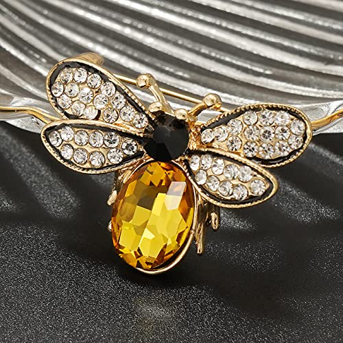 Image of Rhinestone Bee Brooch Vintage Fly Insect Corsage Crystal Moth Brooch Pin