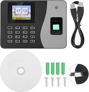 Clock Time Recorder, Fingerprint Time Clock Attendance Recorder Clock 2.4inches TFT LCD Screen Fingerprint Recognition for Door(C26 Australian regulations, 110-240V)