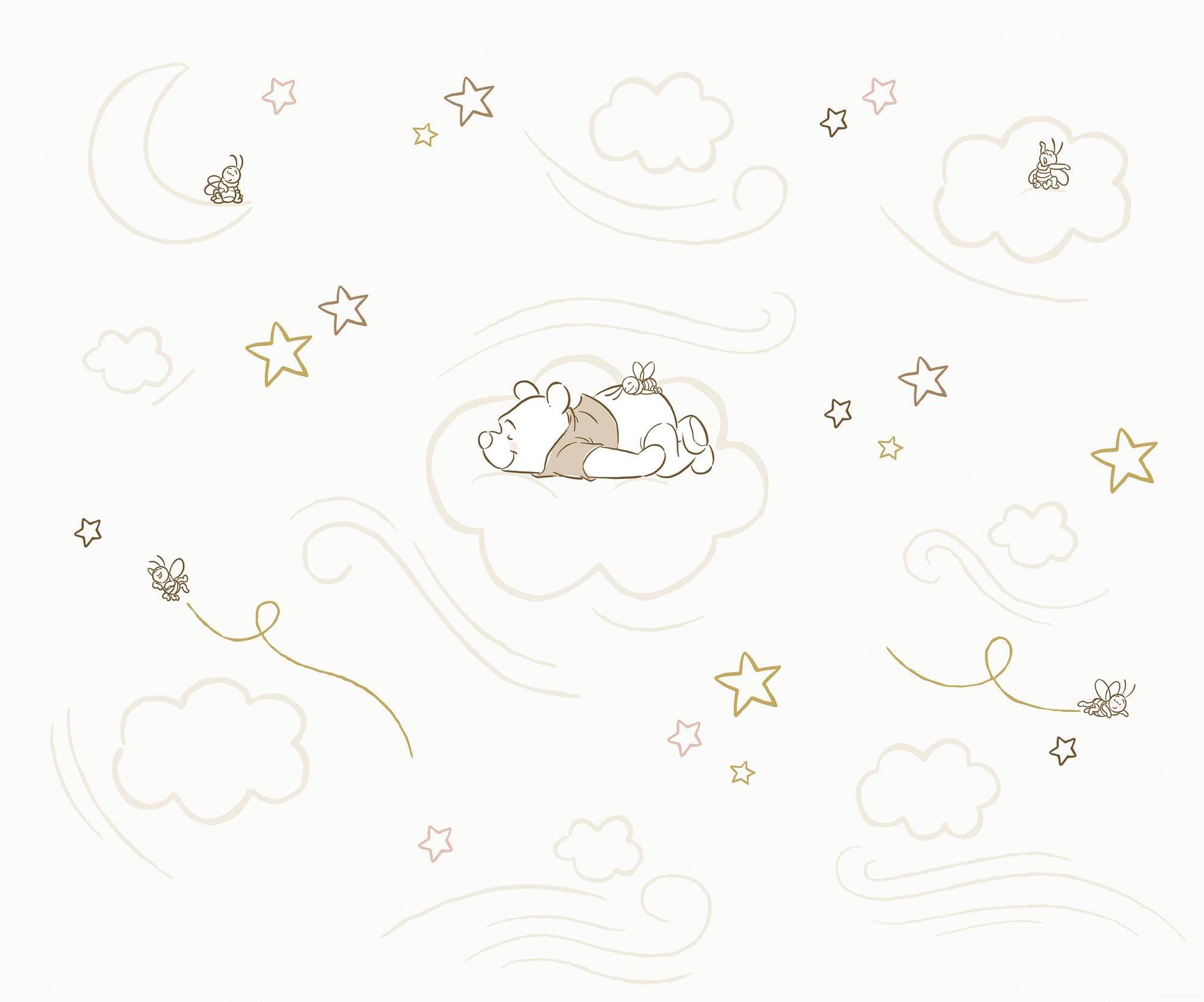 Komar Vlies Fototapete - Disney Winnie the Pooh Sleepy Little Bear - Größe 300 x 250 cm