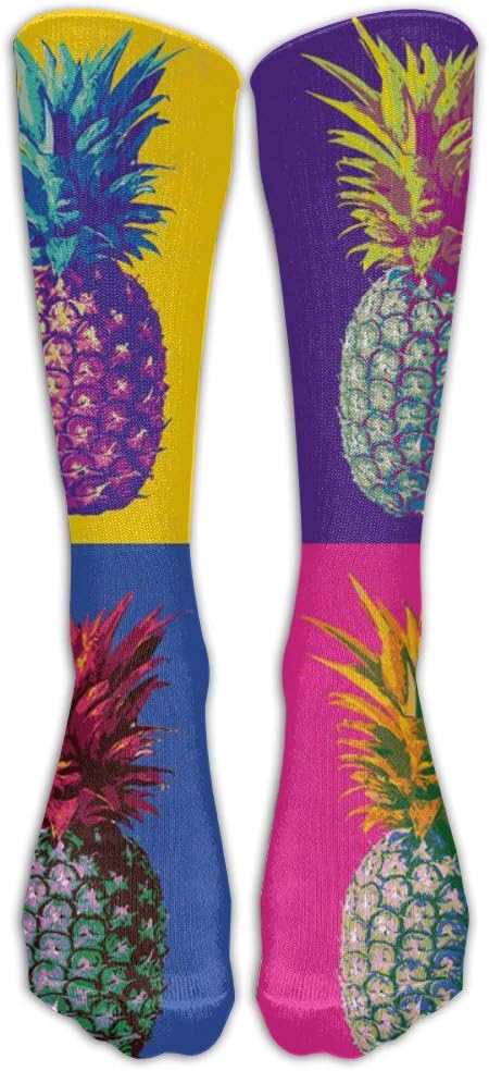 Yjhdja Pineapple Casual Unisex Sock Knee Long High Socks Sport Athletic Crew Socks