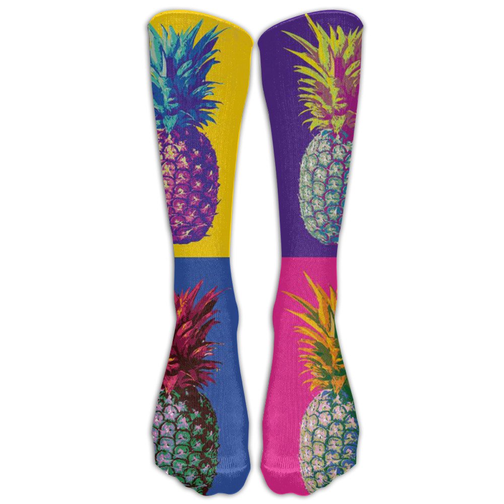 Yjhdja Pineapple Casual Unisex Sock Knee Long High Socks Sport Athletic Crew Socks
