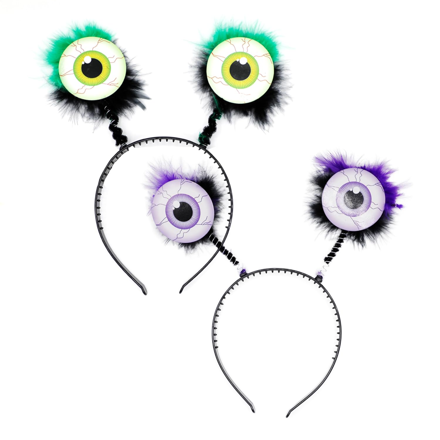 BORFUE Adult Alien Eyes Headband - Big Eye Ball Headpiece for Halloween Party Hair Hoop, Purple,green, 8 cm x 8 cm x 1 cm