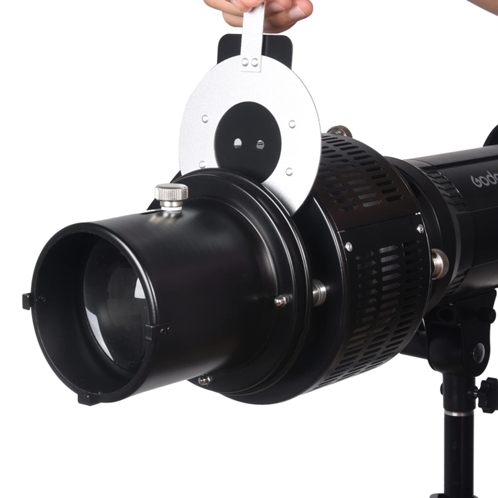 Soonpho Snoot óptico cónico con Soporte Bowens para fotografía, aleación de Aluminio GOBO proyector Bowens con 5 filtros de Color y 10 Gobos para luz LED Monolight Spotlight Studio Flash de luz