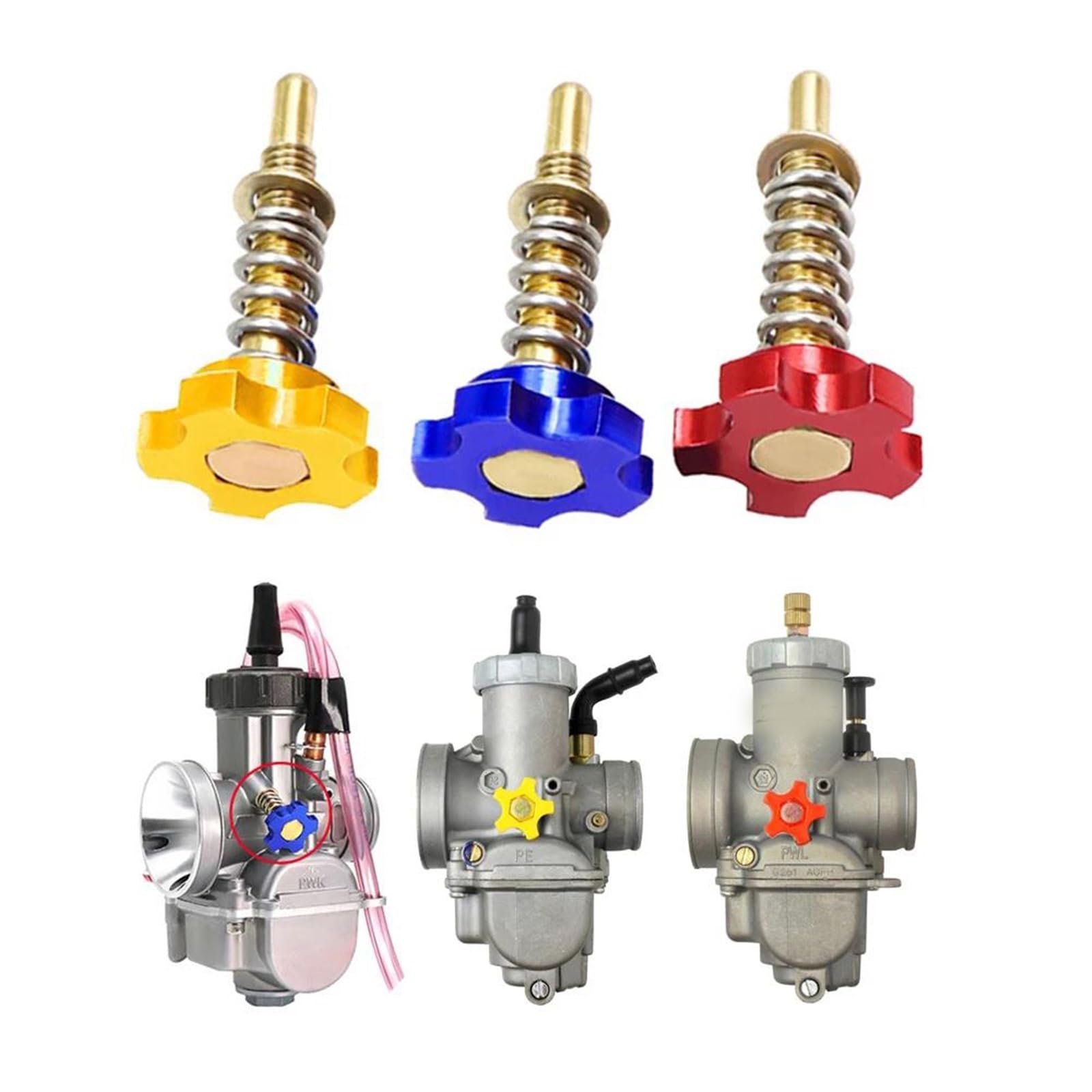 Accessoires Kit De Vis De Réglage De La Vitesse De Ralenti du Carburateur De Moto, pour P&w&k NSR PWL PE24 PE26 PE28 PE30 KR150 Carbs