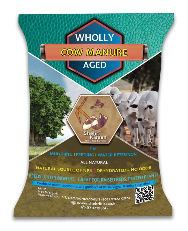 Shehri Kisaan Cow Dung Manure for Plants - 2kg || 100% Natural, Fresh Plant & Garden Cow Compost || Organic Fertilizer with No Moisture, Composted for 8 to 10 months under shade ||