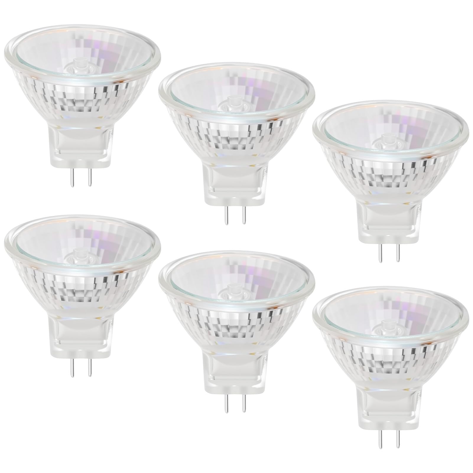 TaimeiMao 6 Stück MR11 Halogen Leuchtmittel,MR11 GU4 Halogenlampen 12V 35W,2 Pin Halogen gu4 Dimmbar,Spot halogen glühbirne,Warmweiß 2700K
