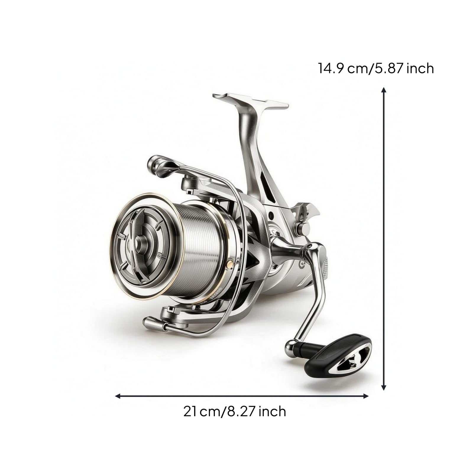 Harilla Mulinello da Pesca Rotante a Bobina con Bobina Larga 76.5 Mm Bordo Interno 67 Mm Altezza 38 Mm Doppia Frizione 25 Kg Adatto per Lanci Lunghi Notturno
