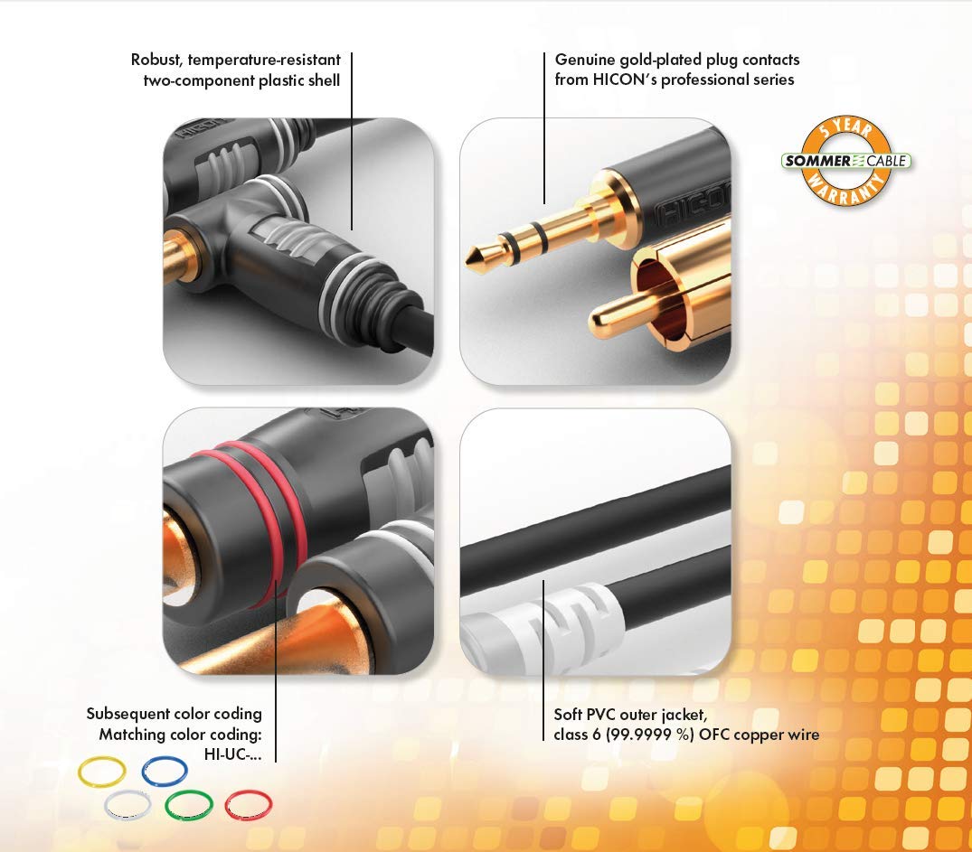 Lato Cable HBP-C2-0300 jack/cinch kabel przyłączeniowy audio [2 x wtyczka cinch - 2 x wtyczka cinch] 3