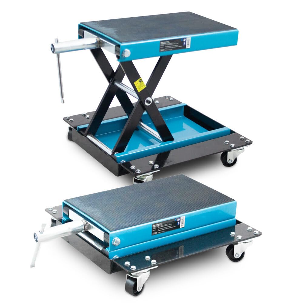 BITUXX Rollbarer Motorrad Heber Hebebühne Montagebock Scherenheber Montageständer Rangierheber Lift bis 500kg