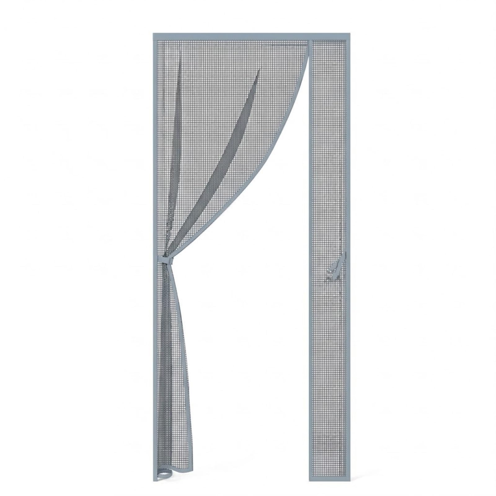 Yqyhnb Grays Magnetic Fly Screen Door, Side Opening Mesh Door Curtain For Doors, Heavy Duty Fiberglass Fly Screen With Powerful Magnets, Left/Right Open, Black/Grey/White(,85 * 200Cm(33 * 79In))