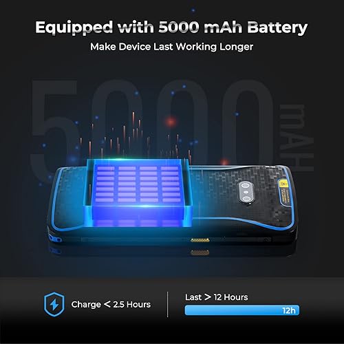 Miniatura 3 de MUNBYN Escáner de código de barras Android con pantalla grande PDA Android 10 de 5.7 pulgadas, escáner de código de barras QR 2D 1D, computadora