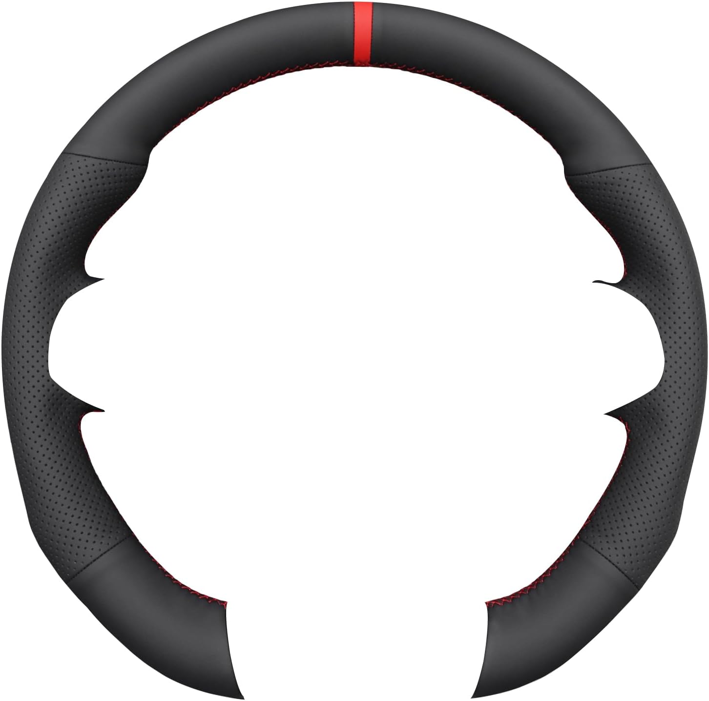 MEWANT Steering Wheel Cover for 2007 Opel Corsa OPC Hand-Stitched Microfiber Leather Car Steering Wrap