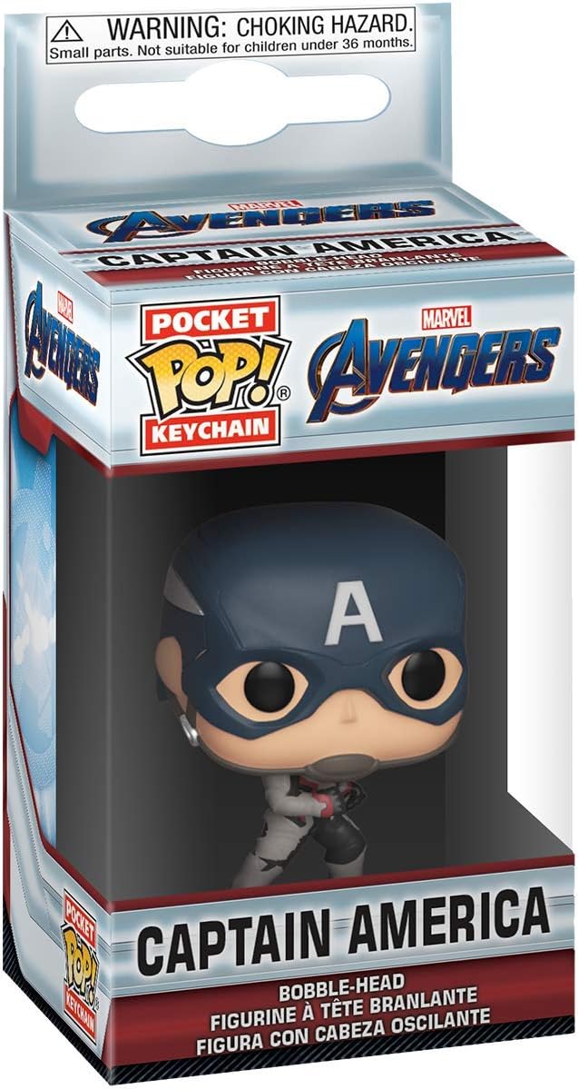 Funko Pop! Keychains: Avengers Endgame - Captain America, Multicolor, One-Size