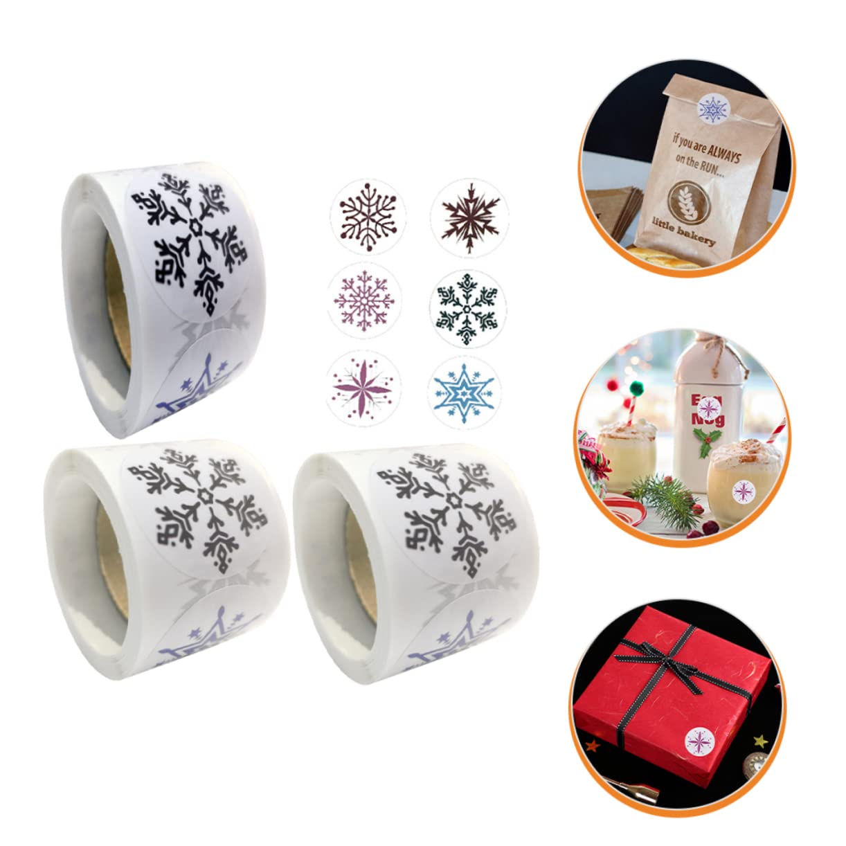 SHINEOFI 9rotoli Adesivi Natalizi Autoadesivi Di Stickers Decorativi Fiocchi Per Confezioni e Chiusura Buste Perfetti Per Feste e Decorazioni Di Natale