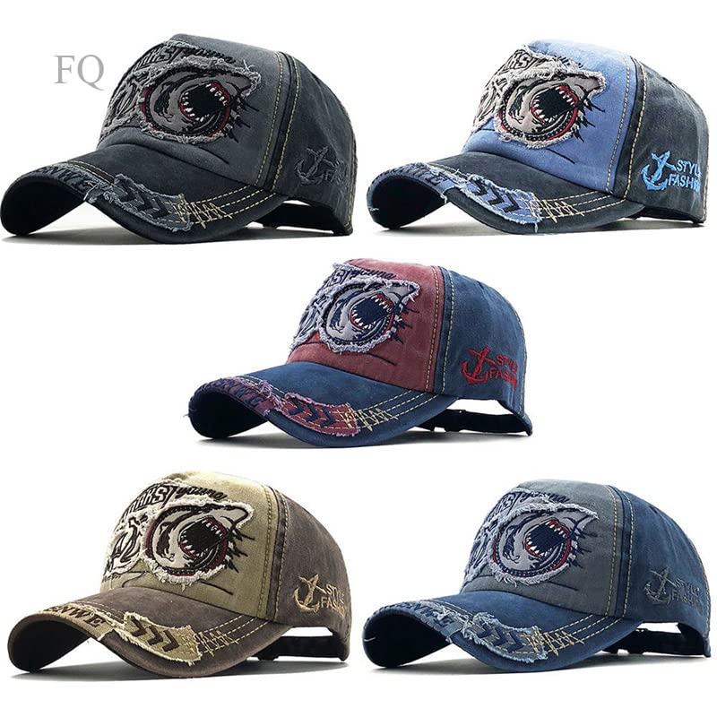 Image of Adjustable Soft Cotton Denim Cap for Men Women Baseball Vintage Washed Distressed Hats Adjustable Stylish Cap Regular Fitted