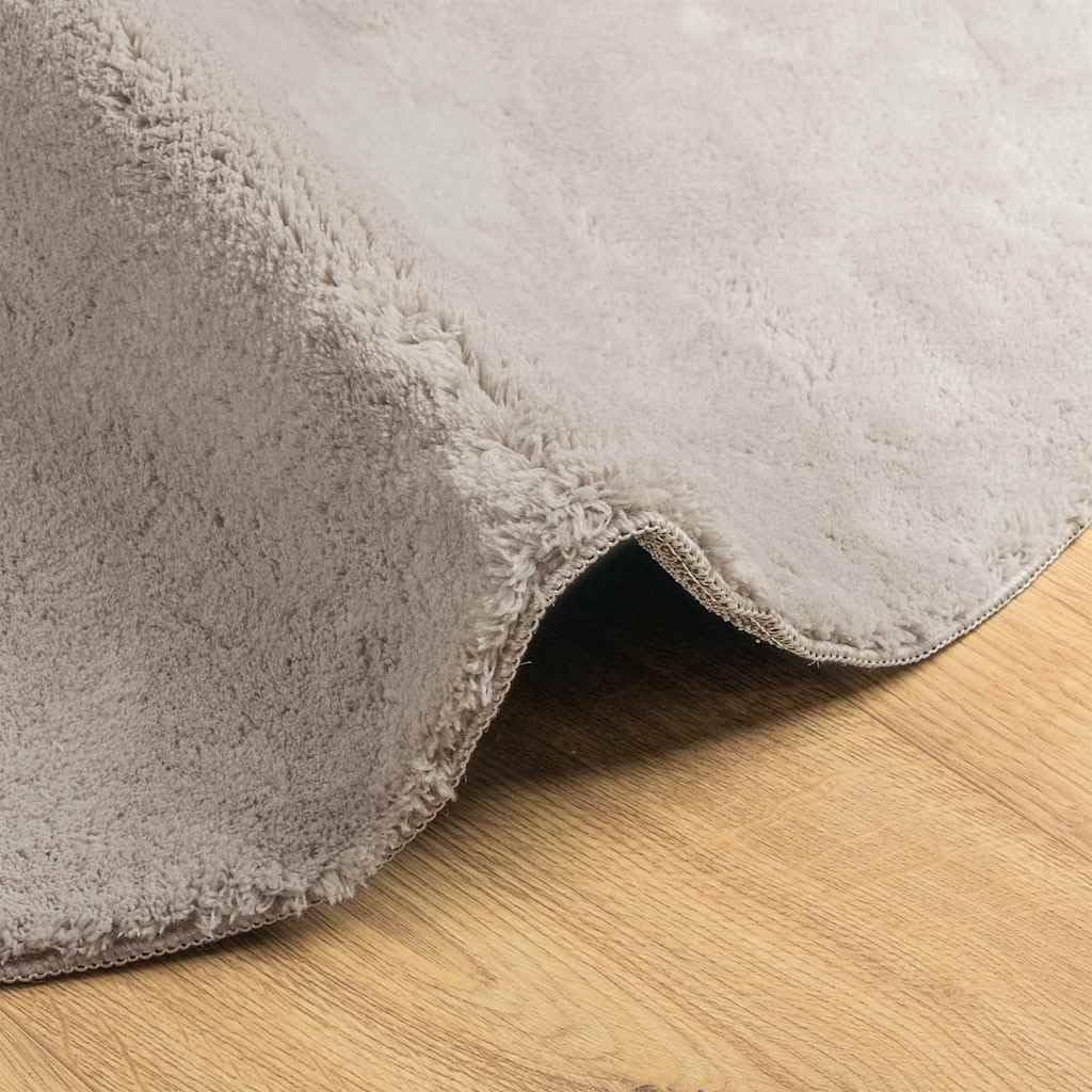 Tapis ovale - 160 x 230 cm - Sable - Tapis de salon moderne antidérapant et pliable - Facile d'entretien - En polyester - Pour couloir et salon - Modèle HUARTE