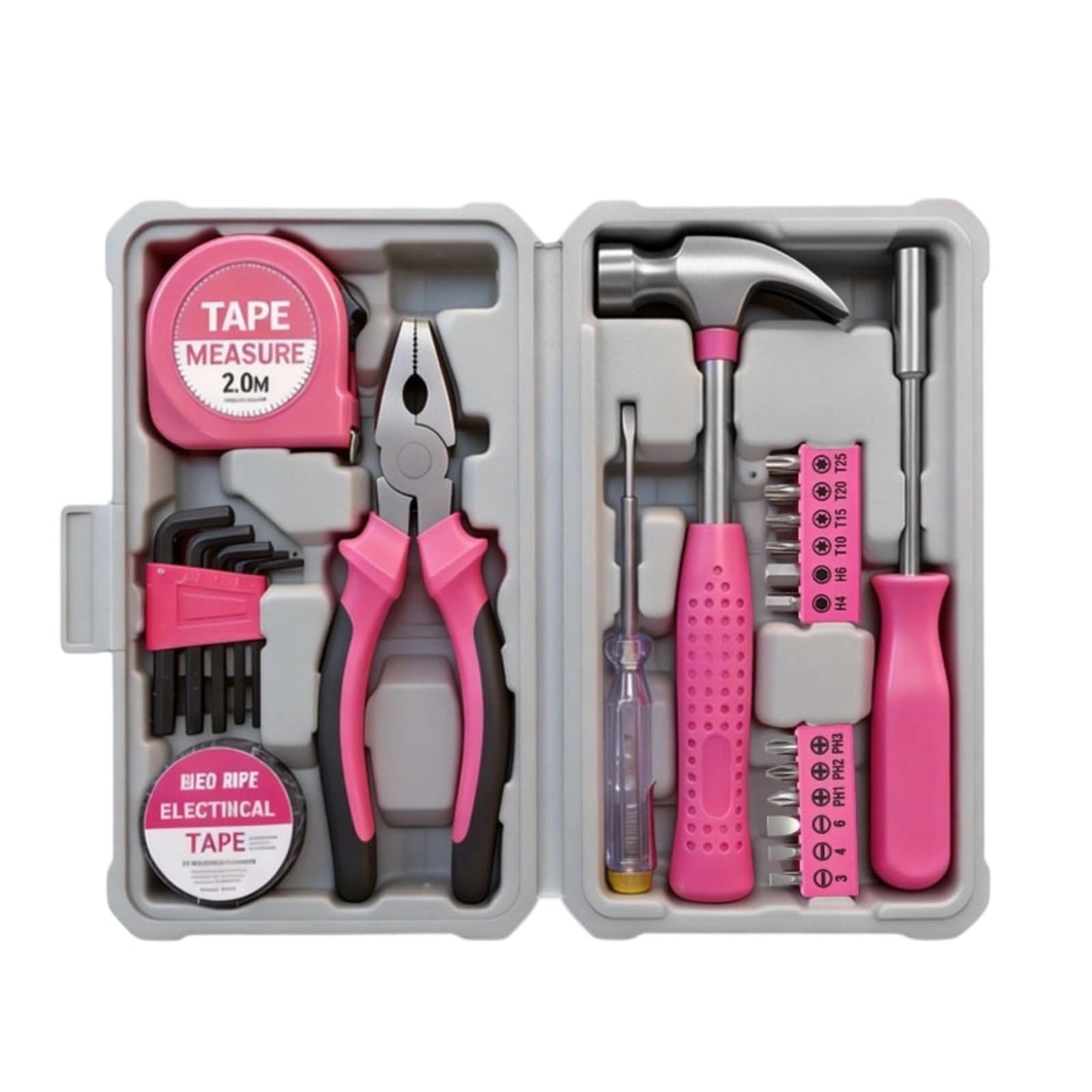 Tfaoys Women's Complete 23Pc Household Tool Set In Stylish Color Sturdy Steel Maintenance Set For Everyday Repairs Permanent Hand Equipment For Home