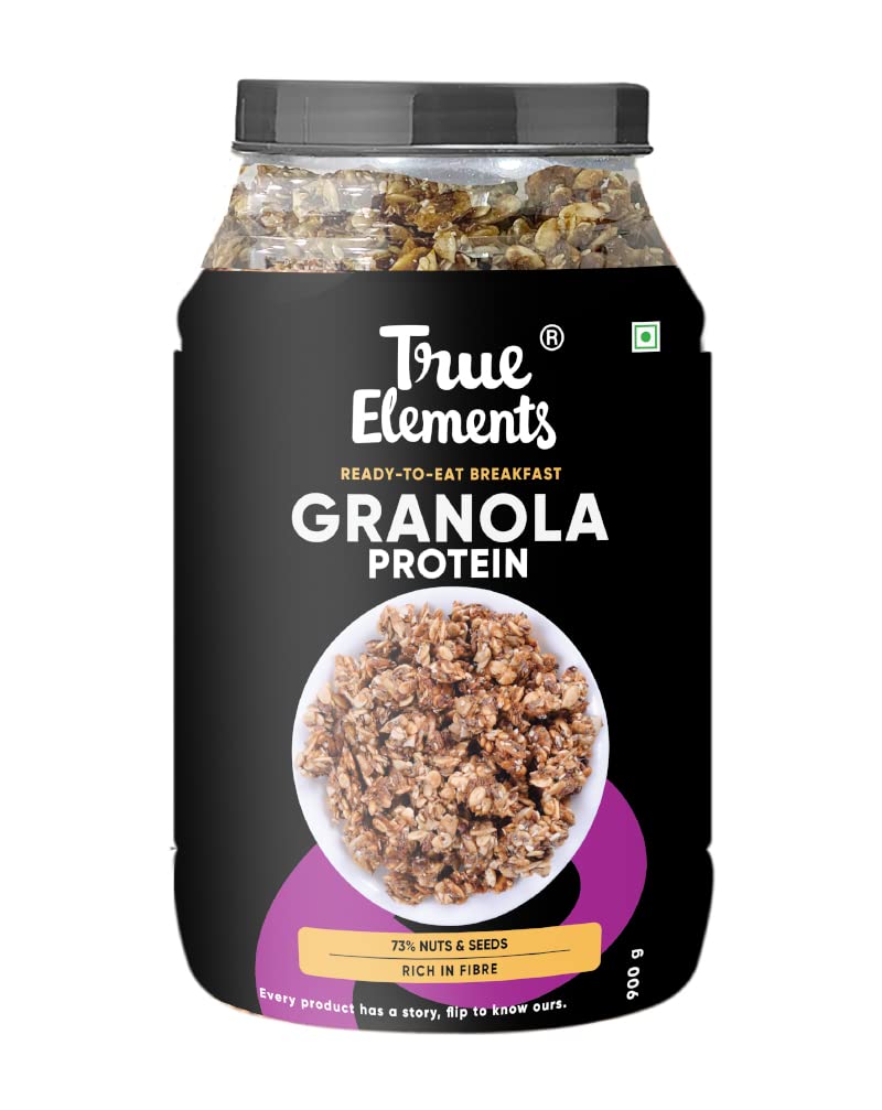 True Elements Protein Granola 900g – High Protein Breakfast Cereal with Crunchy Nuts & Seeds | Healthy & Gluten-Free | High is Fibre