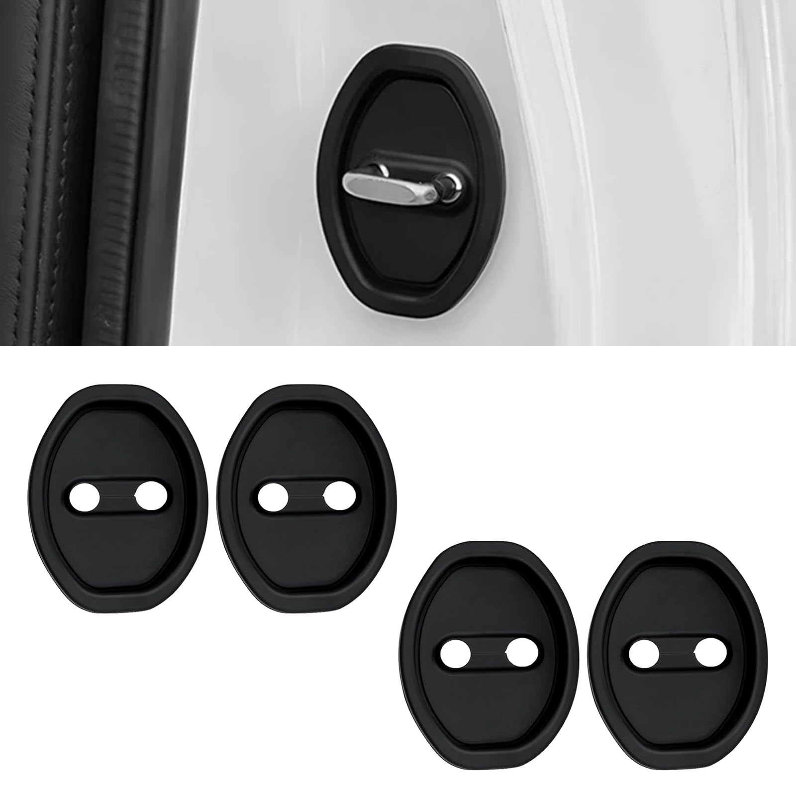 Lonuxi 4PCS Door Latch Lock Cover, Silicone Car Door Lock Cover for Car Door Protector and Noise Reduction, Universal Car Accessories for Most