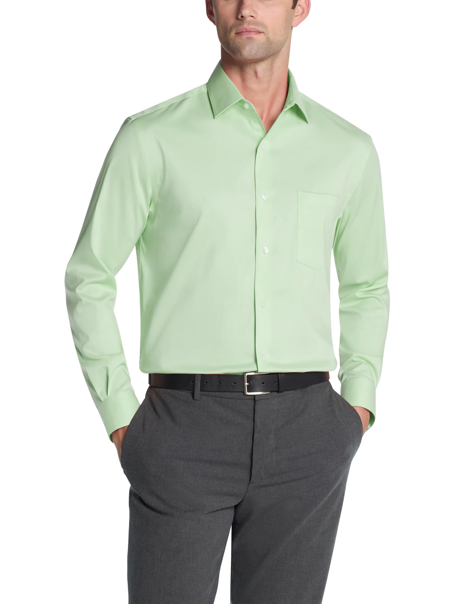 Van Heusen Mens Dress Shirt Regular Fit Ultra Wrinkle Free Flex Collar Stretch