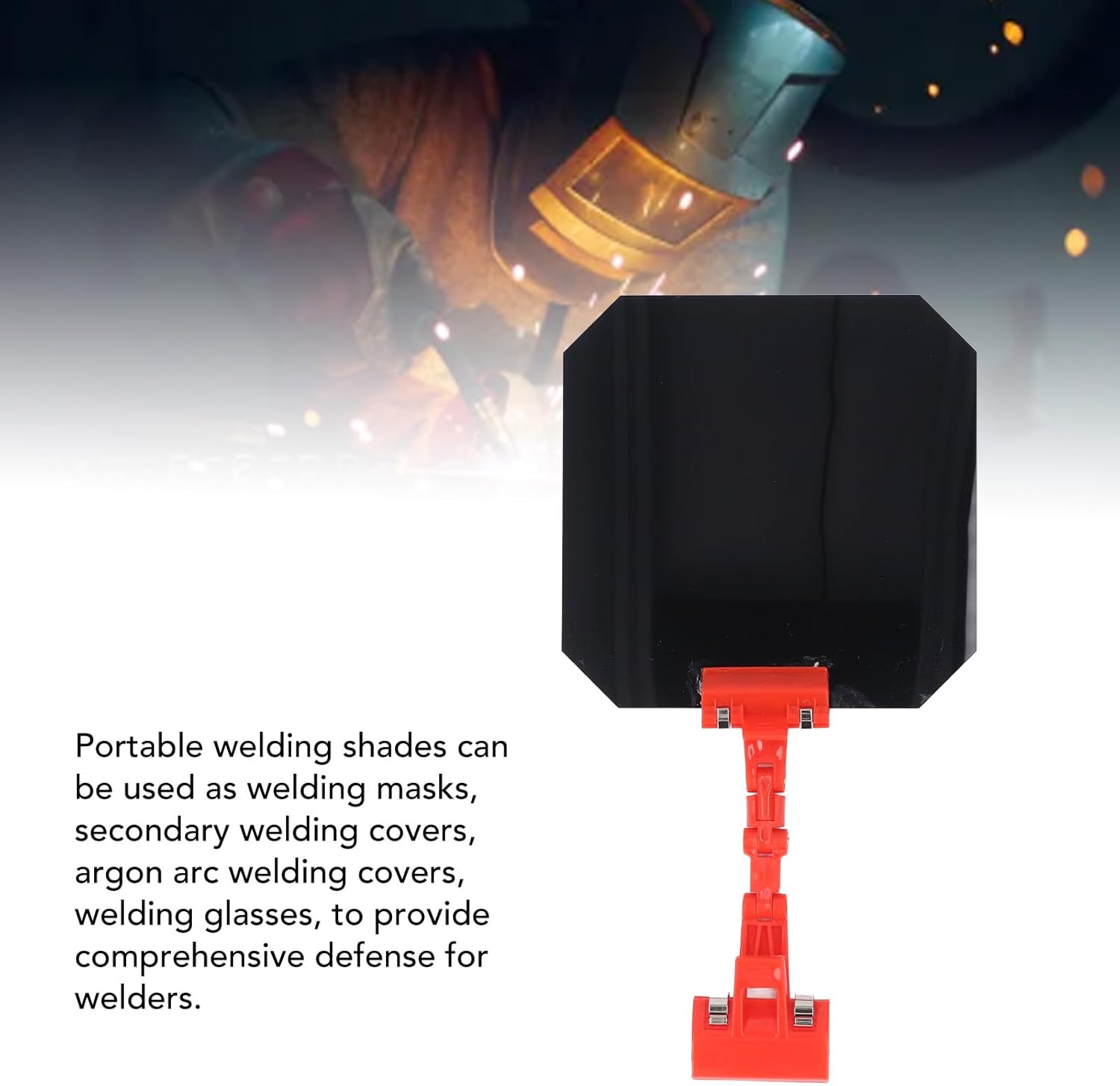 Portable Welding Blackout Panel, 7.09in Auto Dimming Adjustable Welding Curtains, Multifunctional Blackout Panel, Welding Helmet Alternative, Protecting the Face from Sparks