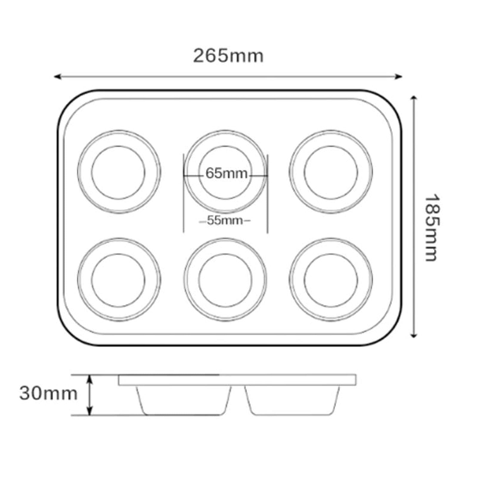 BAtlam Küchenutensilien Muffinform 6 Mulden Antihaft Kohlenstoffstahl Mini Cupcake Pfanne Backformen Kuchenform Muffinblech Backform Antihaft