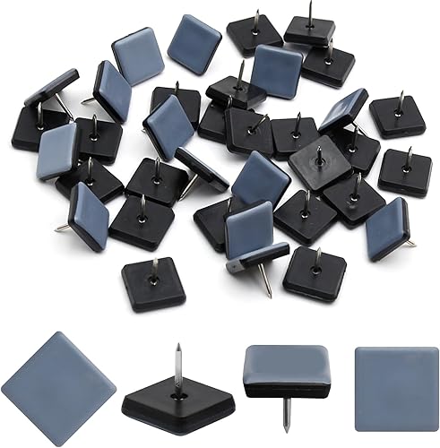 Miniatura 8 de 36 deslizadores de uñas de 1 pulgada (0.984 in), cuadrados de teflón para silla, almohadillas deslizantes para muebles, armarios, sillas, patas,