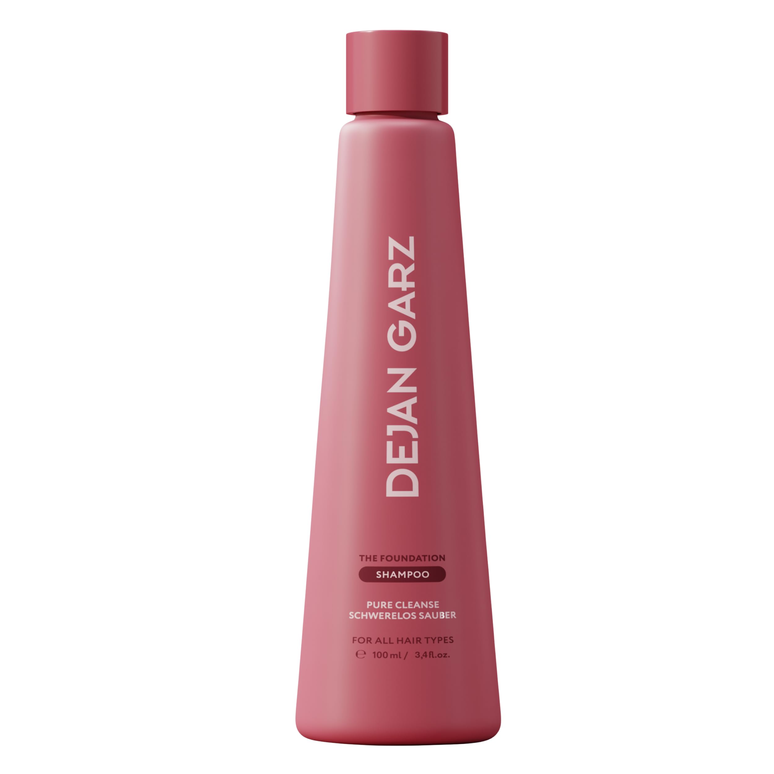 Dejan Garz Shampoo für intensive Feuchtigkeit – The Foundation – Sanfte Tiefenreinigung & Frizz-Kontrolle – Für alle Haartypen – Leichtgewicht mit Panthenol & Glycerin – Shampoo in Reisegröße (100 ml)