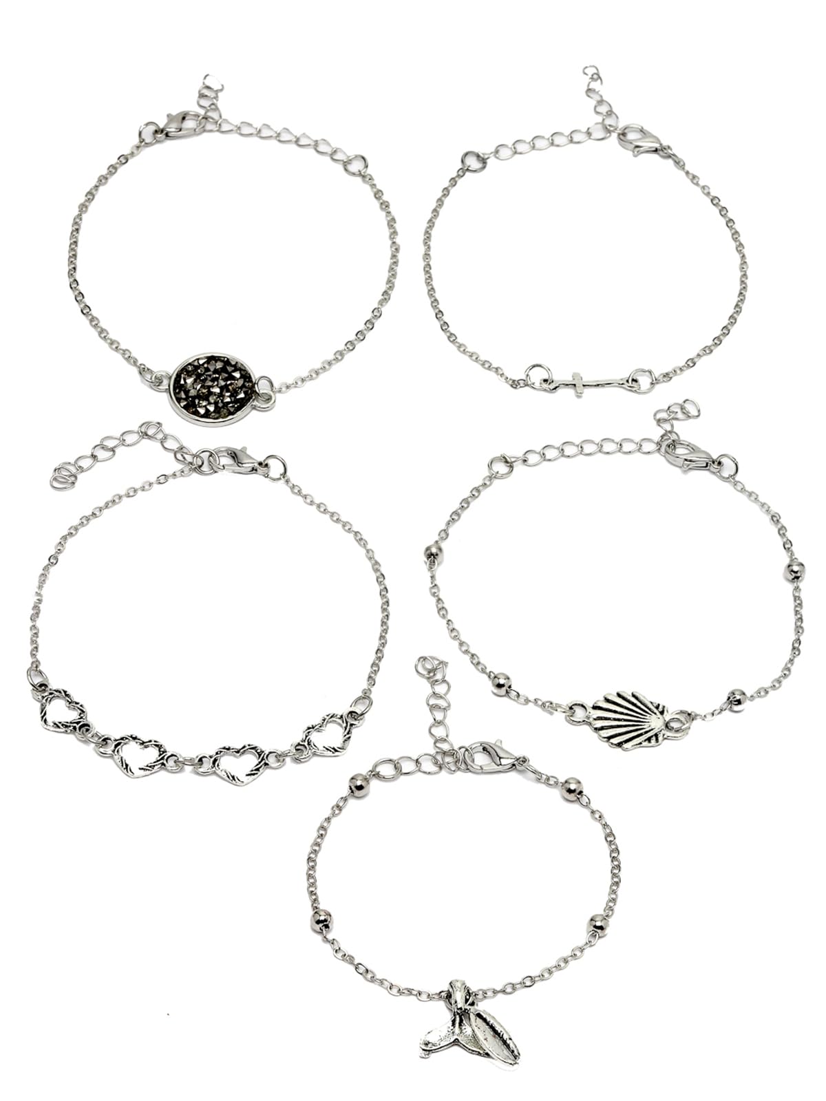 See full amazon price history chart for Scintillare By Sukkhi Admirable Latest Stackable Multilayered Design Rhodium Plated Silver Heart Charm Adjustable Combo Bangle Bracelet for Women & Girls (Set of 5)|Birthday Gift for Women|CBBC106531 Scintillare By Sukkhi Admirable Latest Stackable Multilayered Design Rhodium Plated Silver Heart Charm Adjustable Combo Bangle Bracelet for Women & Girls (Set of 5)|Birthday Gift for Women|CBBC106531 (B0CQFVN2G5) Amazon Price History, Amazon Price Tracker