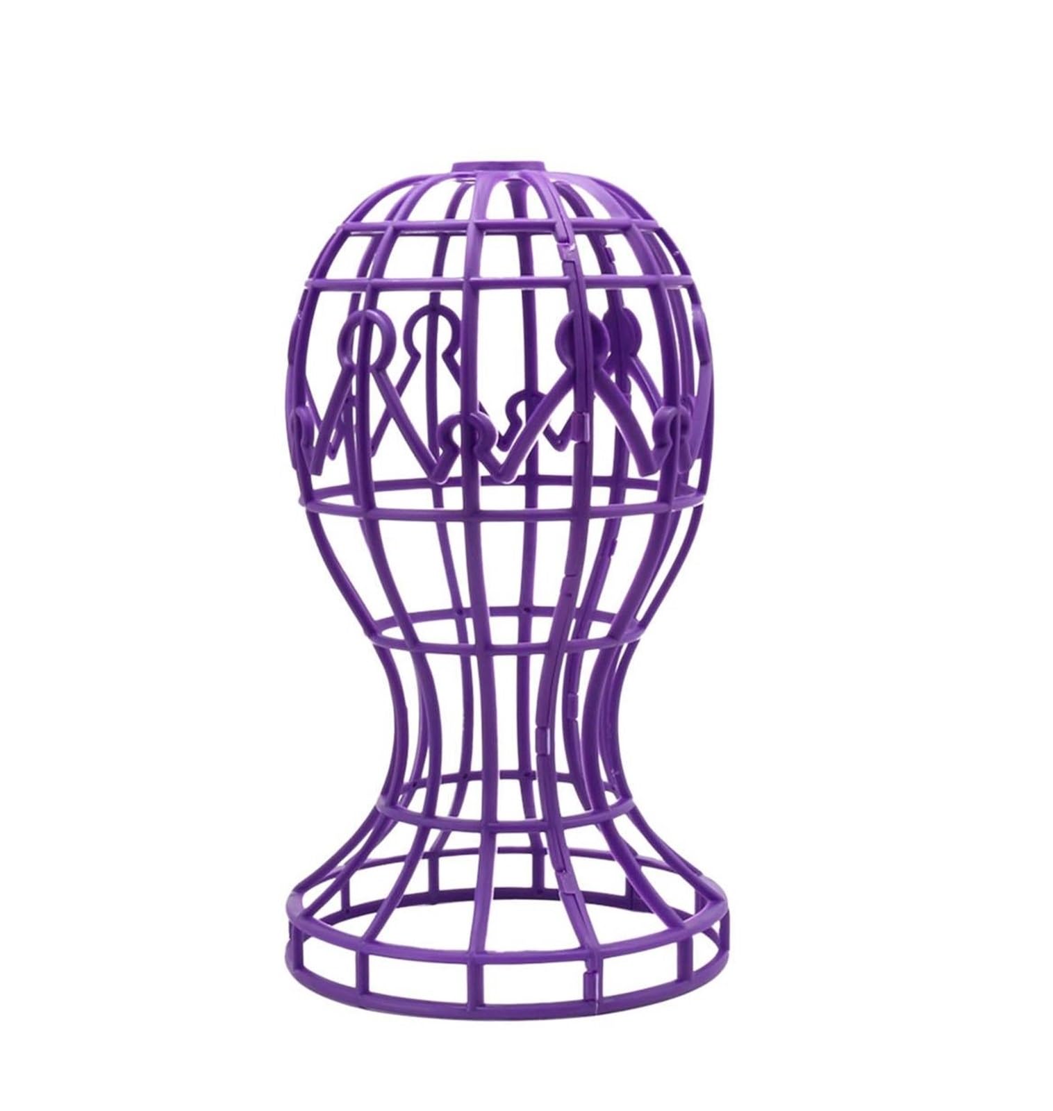 FDzkrtvm Plastic Folding Wig Stand, 4 pcs Foldable Wig Stand For Long Hair Multicolor(Purple)