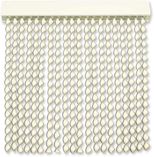 Tende da esterno anti mosche | materiale PVC e barra in alluminio, ideale per terrazza e giardino, varie misure (grigio-bianco, 120 x 220 cm)