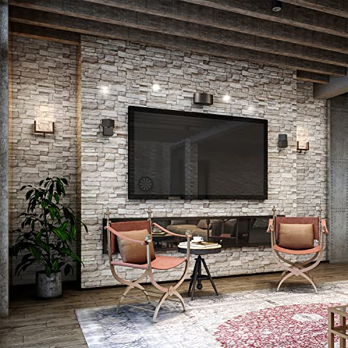 Yutianli 7mm Thick Anti-Collision self Adhesive 3D Wall Panels Peel and Stick,10-Pack 57 Sq.Ft Antique Foam Wall Panel Faux Brick Wall Panels Faux Stone Wall Panels for Bedroom (10, Style G)
