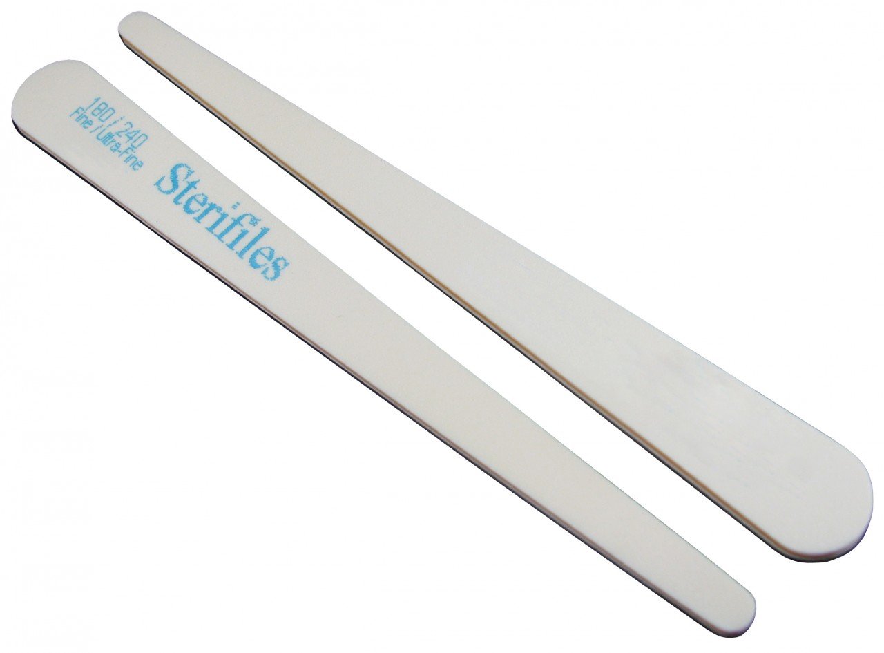 Sterifiles 180/240 (Peach Center) - Tapered Nail File 12 Pack