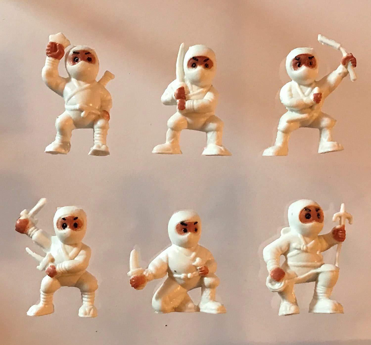 40 White Mini Karate Ninjas Warriors Fighters Figures Cupcake Cake Toppers Ninja Kung Fu Guys Martial Arts Men Lot Party Favors