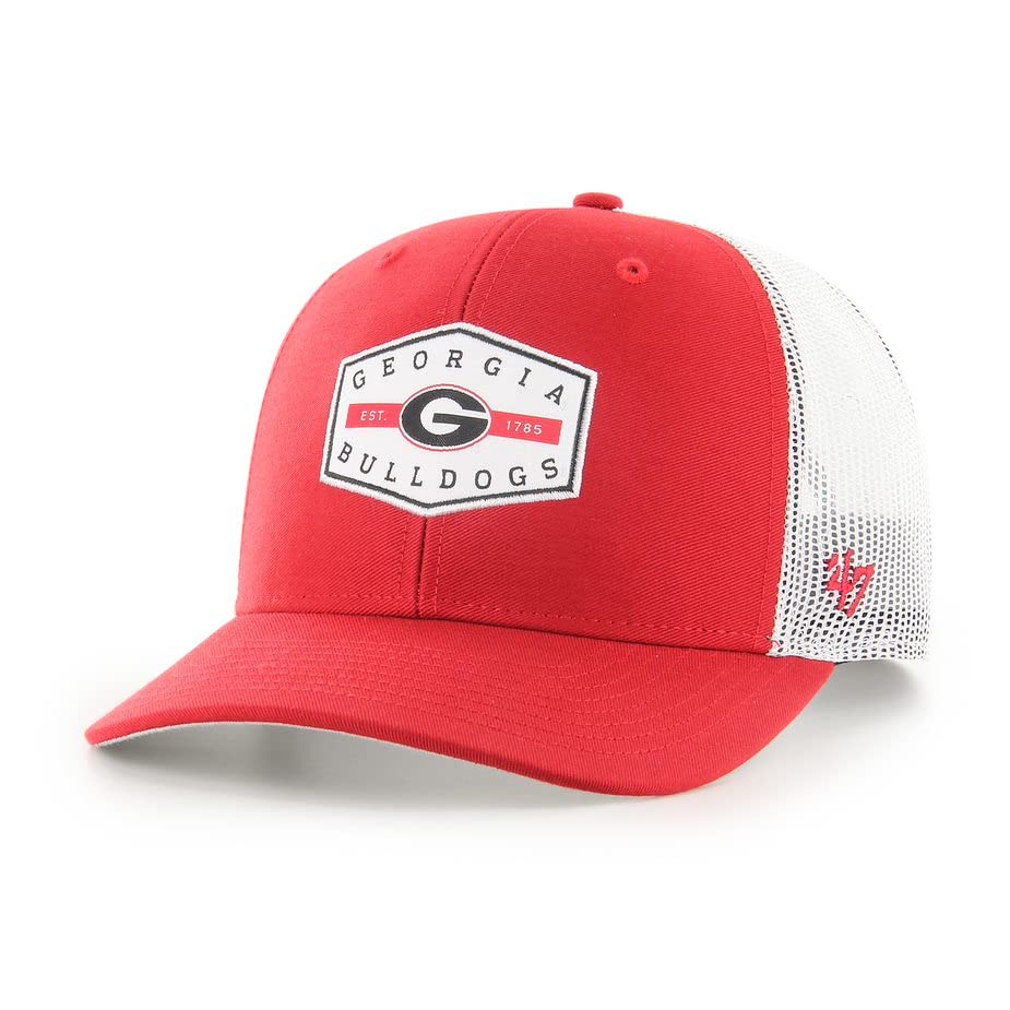 4747 NCAA Men's Trucker Convoy Snapback Adjustable Hat (Georgia Bulldogs - Red)