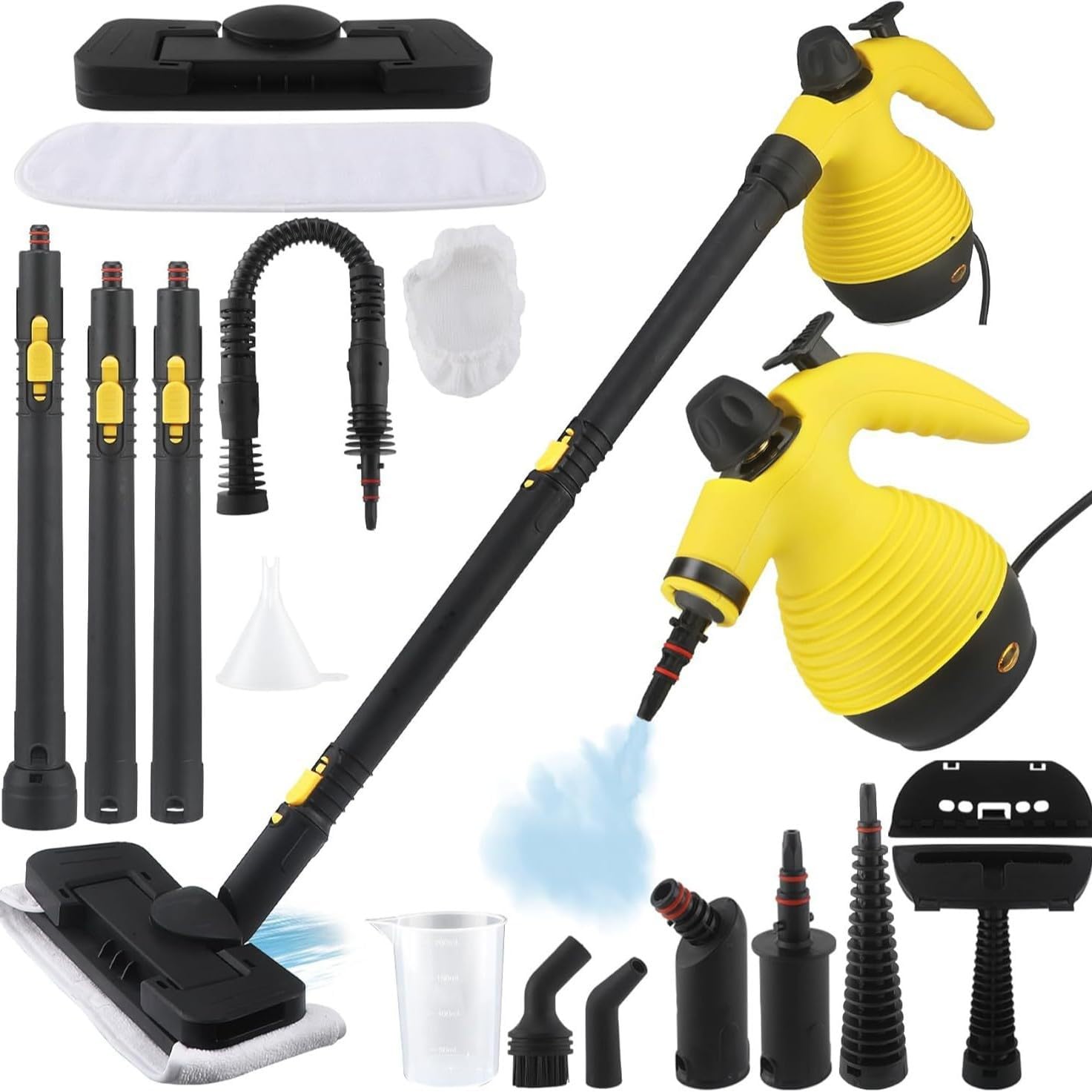 High temperature and high pressure steam cleaner Air conditioner Kitchen range hood Oil stain Household 1050W cleaning machine Disinfection mop (US standard)