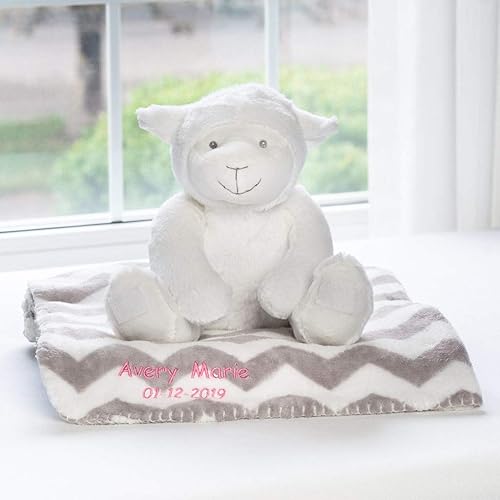 Miniatura 8 de DIBSIES Juego personalizado de manta de seguridad y juguete para bebé (oso de peluche rosa)