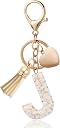 Butterfly Initial Keychain for Women, Resin Letter Bag Charm