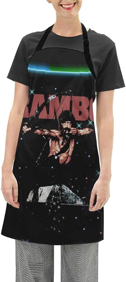 DODOD Delantal John J. Rambo Woman’S Adjustable Bib Men Waterproof Cooking Home Kitchen Apron